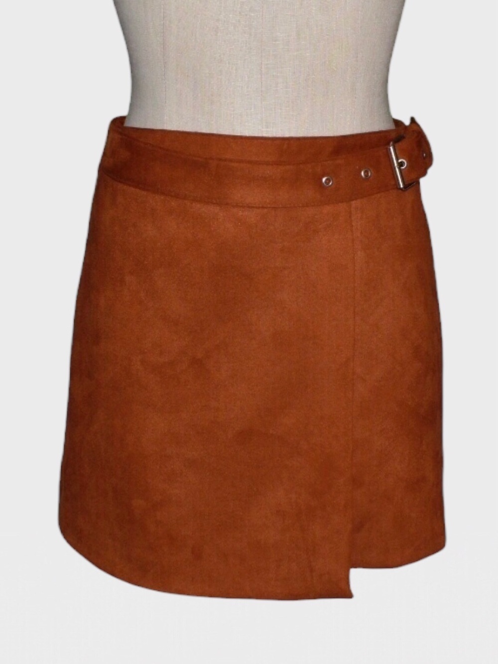 Forever 21 Faux Suede Buckle Wrap Mini Skirt